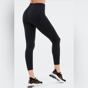 Fabletics Sync High Waisted Perforated 7/8 Leggings in Black